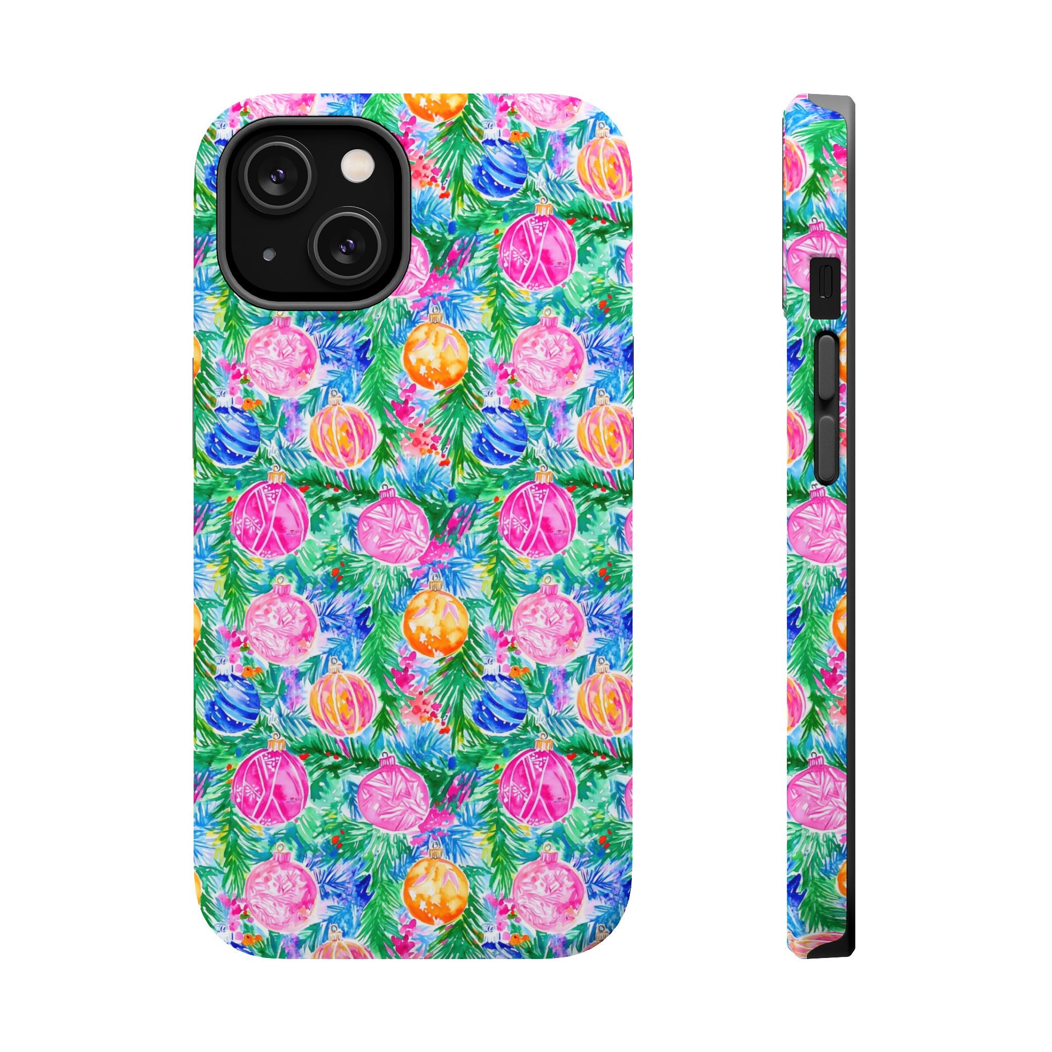Preppy Ornaments Phone Case, Christmas Phone Cover, Mag Safe Compatibl   It's a Small World Design