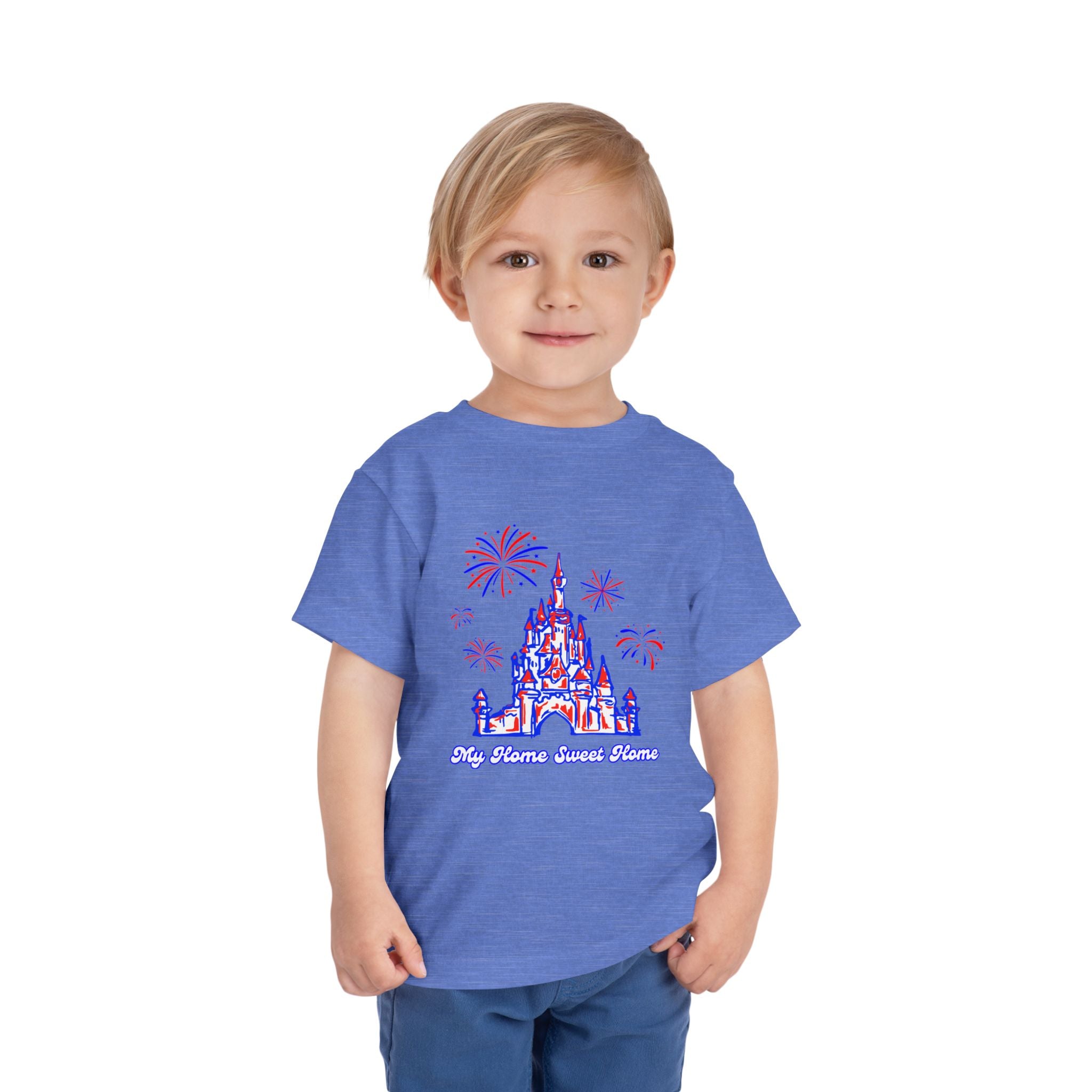 Castle Fireworks 4th of July Toddler shirt, My Home Sweet Home, Disney, America