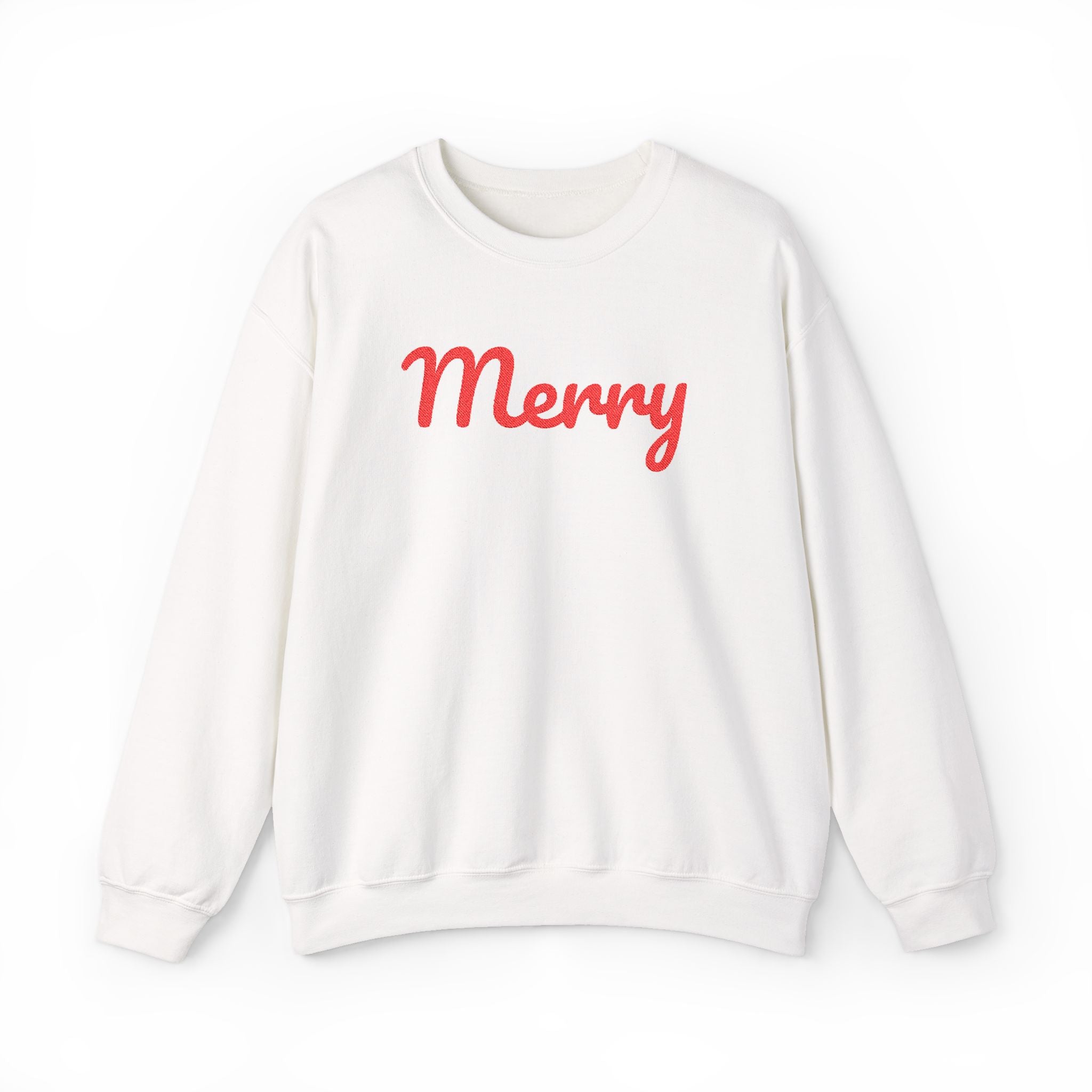 Merry Embroidered Christmas Crewneck Sweatshirt