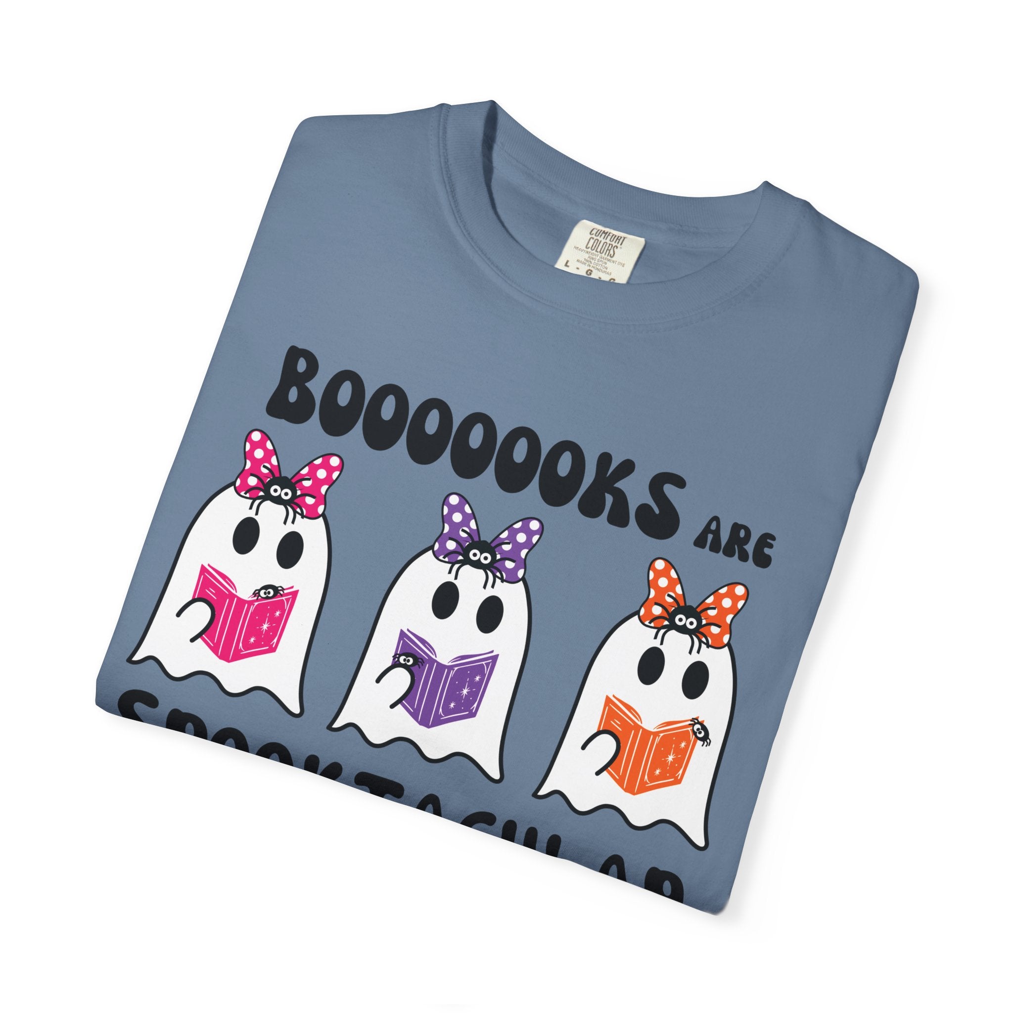 Book Lovers Spooktacular Ghosts Reading Comfort Colors T-Shirt, Halloween Shirt, Tee