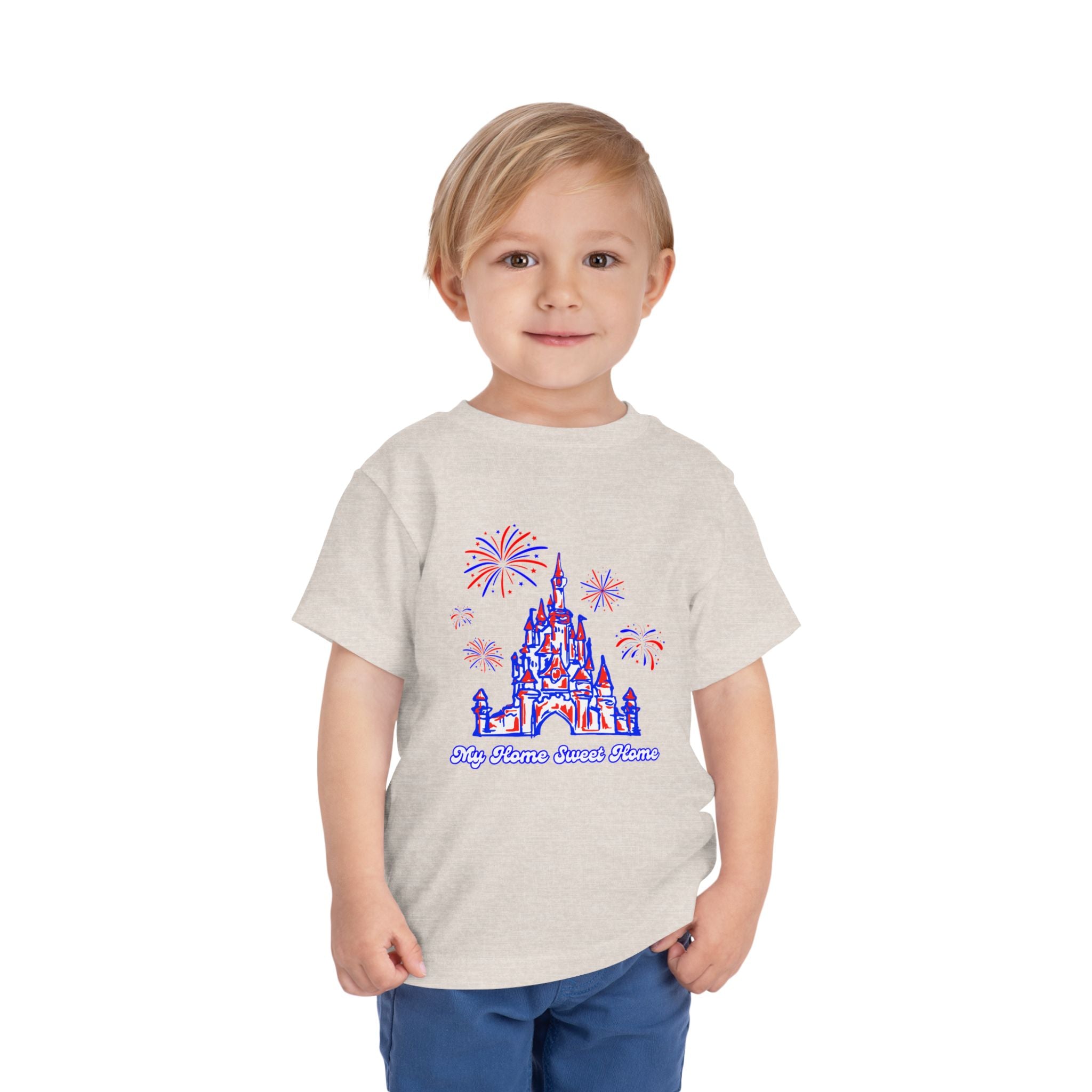 Castle Fireworks 4th of July Toddler shirt, My Home Sweet Home, Disney, America