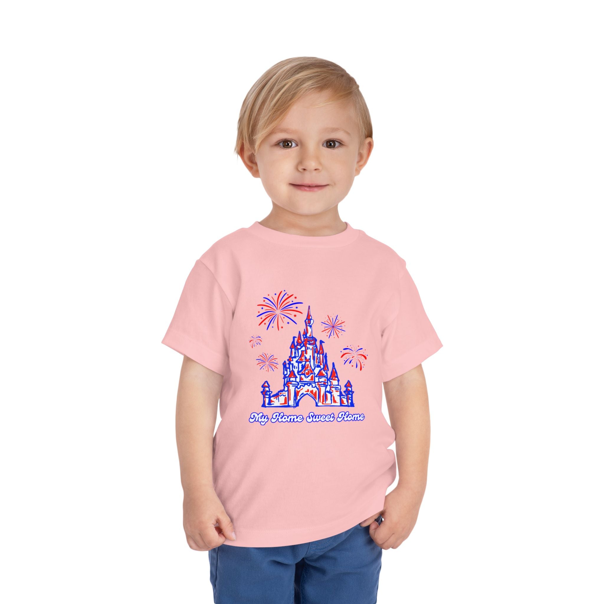 Castle Fireworks 4th of July Toddler shirt, My Home Sweet Home, Disney, America