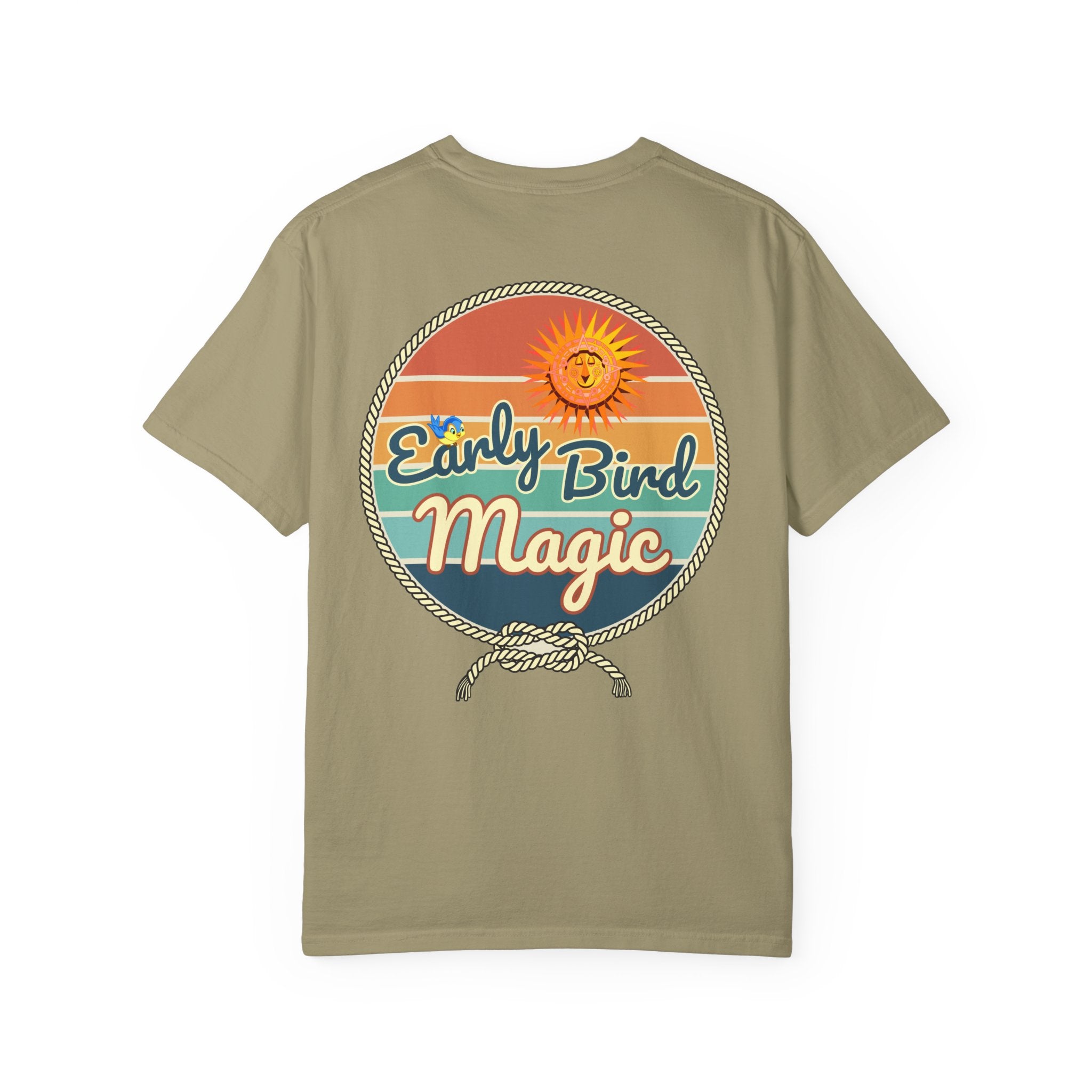 Early Bird Magic, Double Sided Tee, Adult Disney T-Shirt, Rope Drop, Vintage Look, Story Telling, Comfort Colors