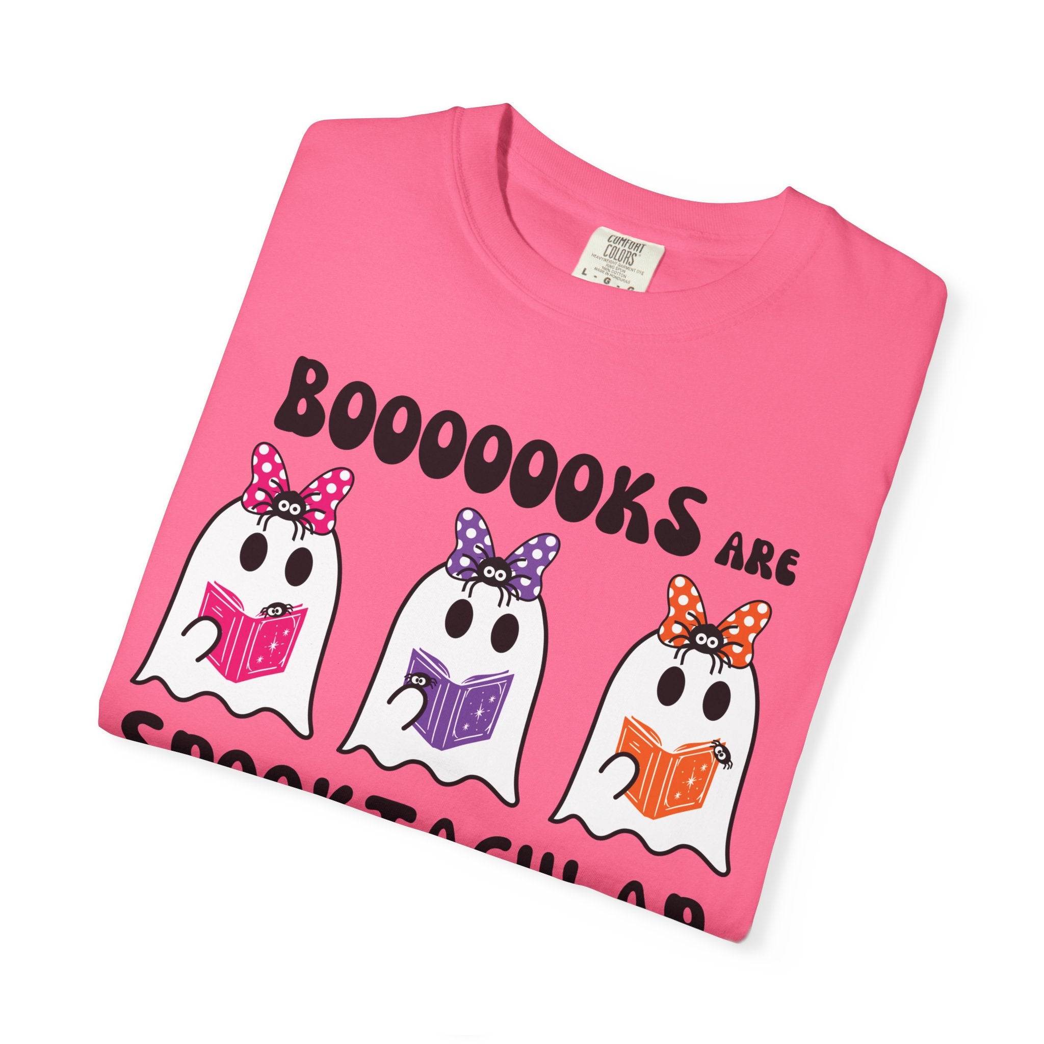 Book Lovers Spooktacular Ghosts Reading Comfort Colors T-Shirt, Halloween Shirt, Tee