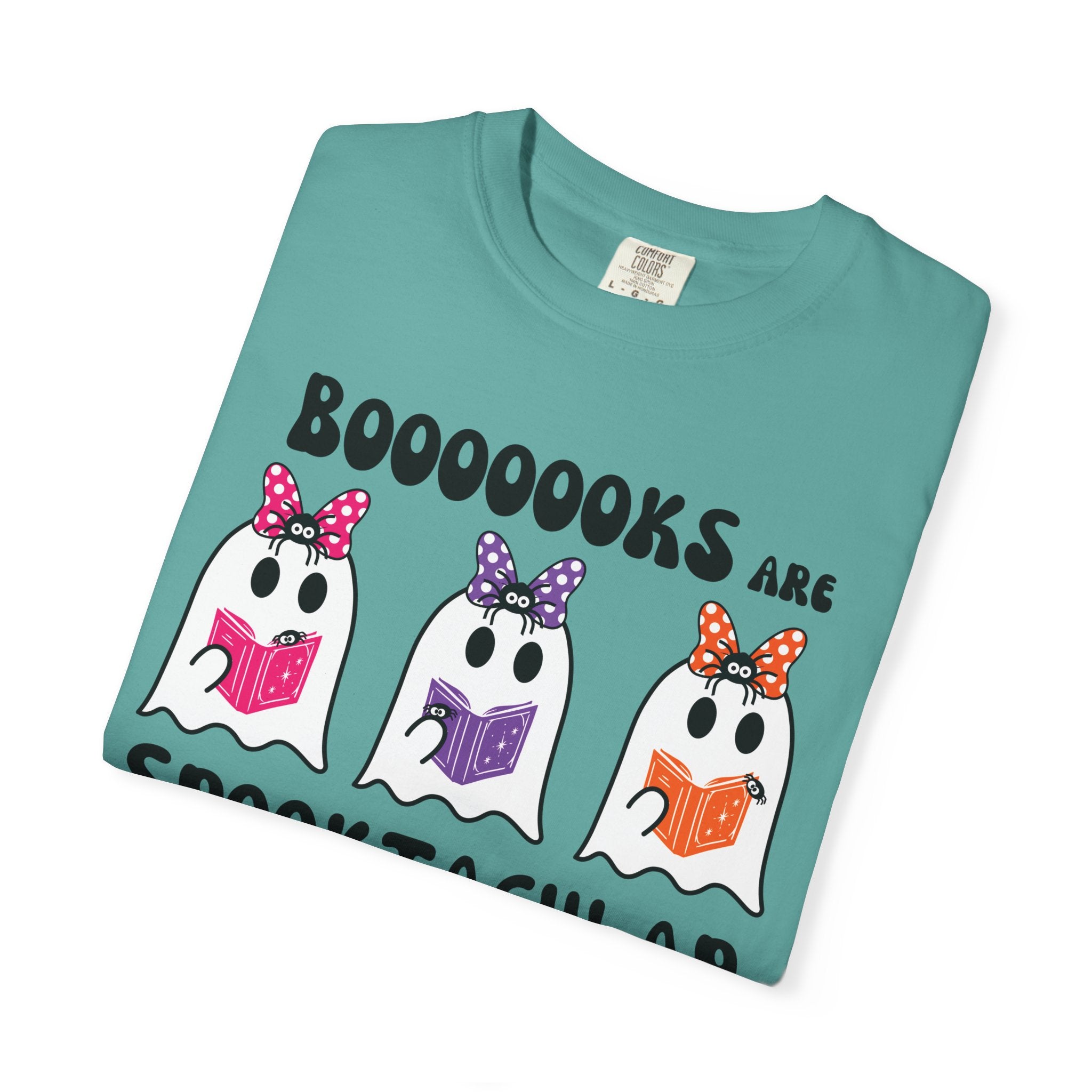 Book Lovers Spooktacular Ghosts Reading Comfort Colors T-Shirt, Halloween Shirt, Tee