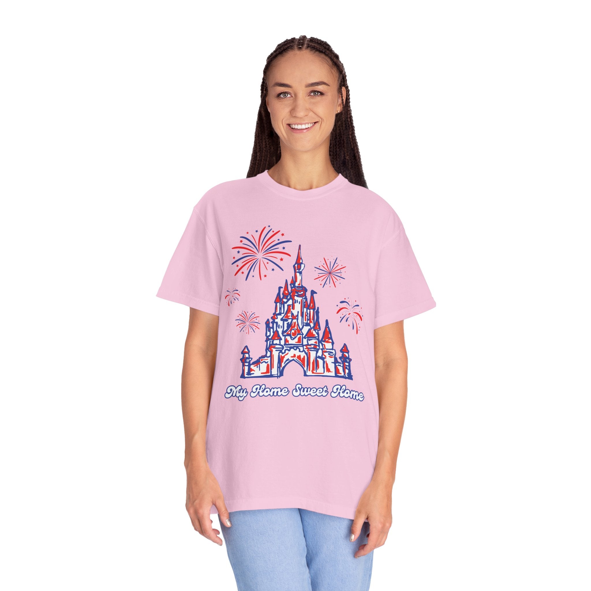 My Home Sweet Home Shirt, Fireworks, Castle, Disney, Patriotic Shirt, 4th of July, God Bless America, Red White and Blue, Americana