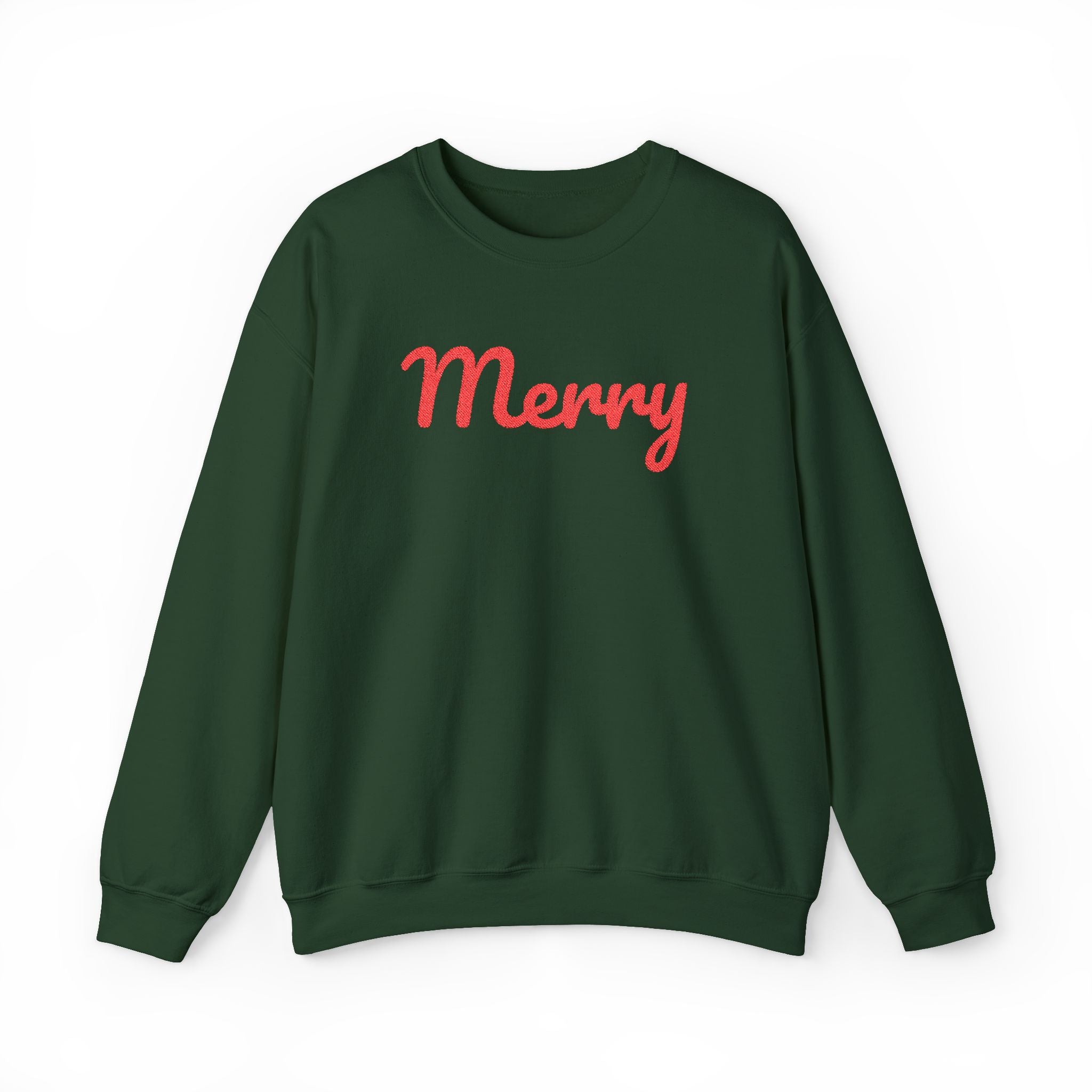 Merry Embroidered Christmas Crewneck Sweatshirt