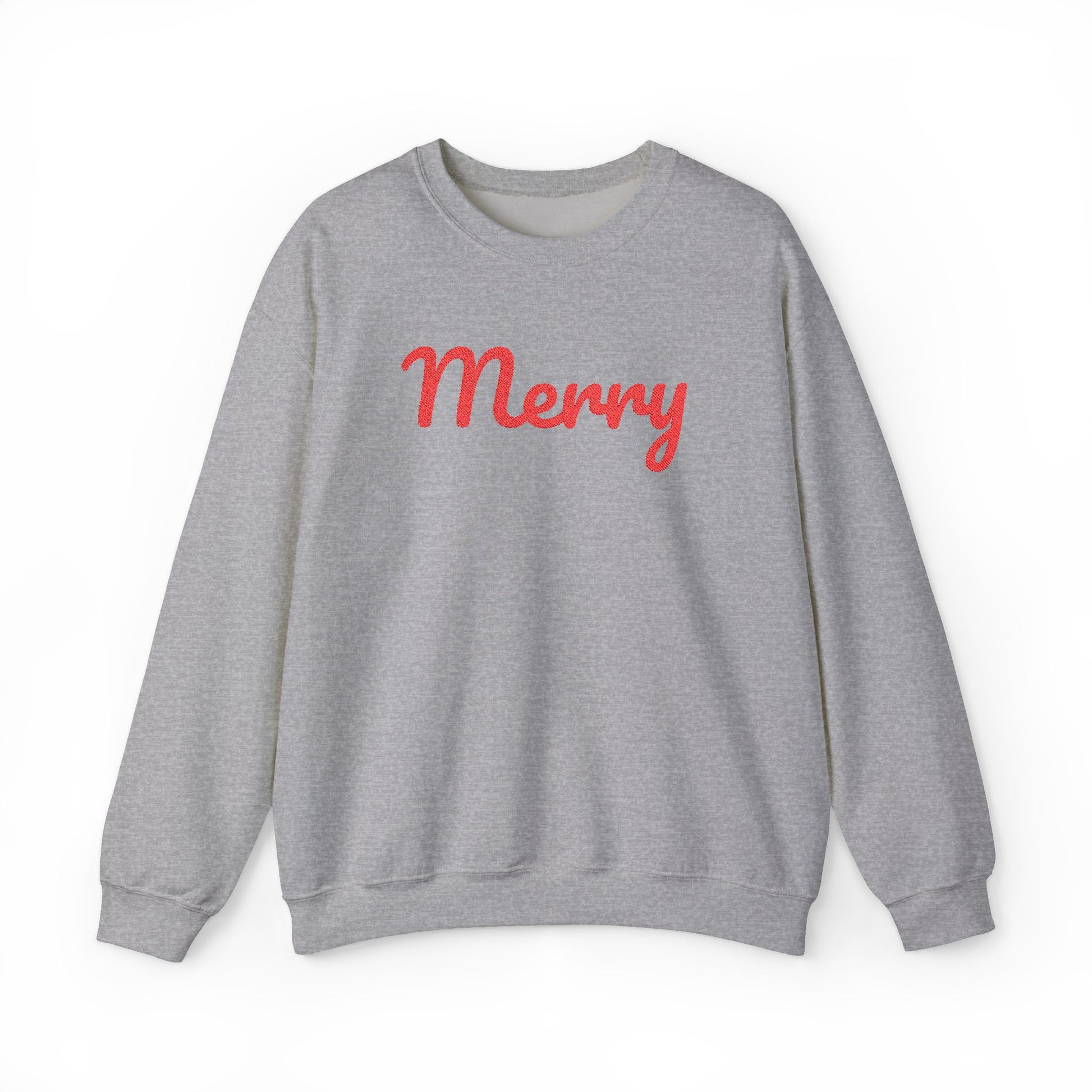 Merry Embroidered Christmas Crewneck Sweatshirt