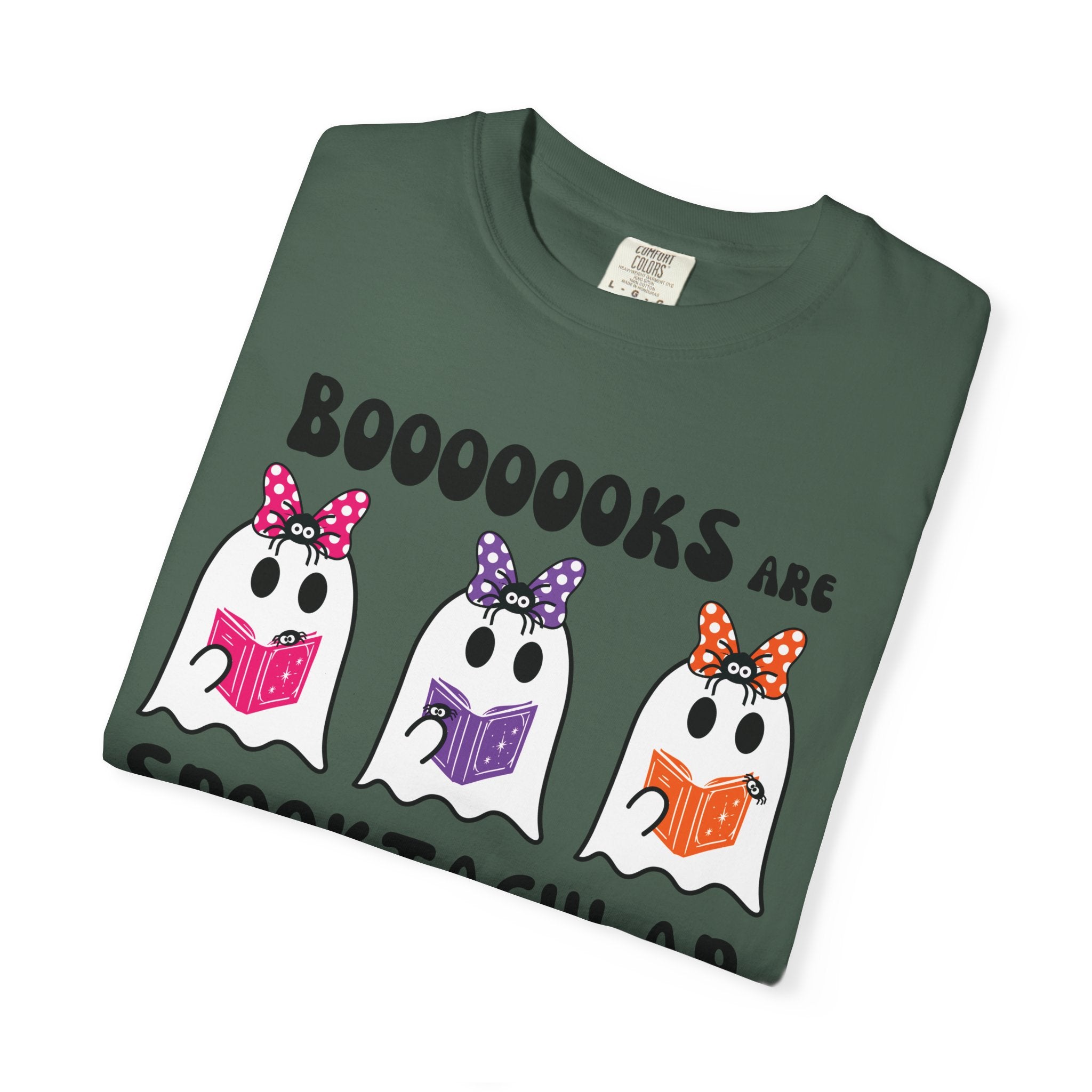 Book Lovers Spooktacular Ghosts Reading Comfort Colors T-Shirt, Halloween Shirt, Tee