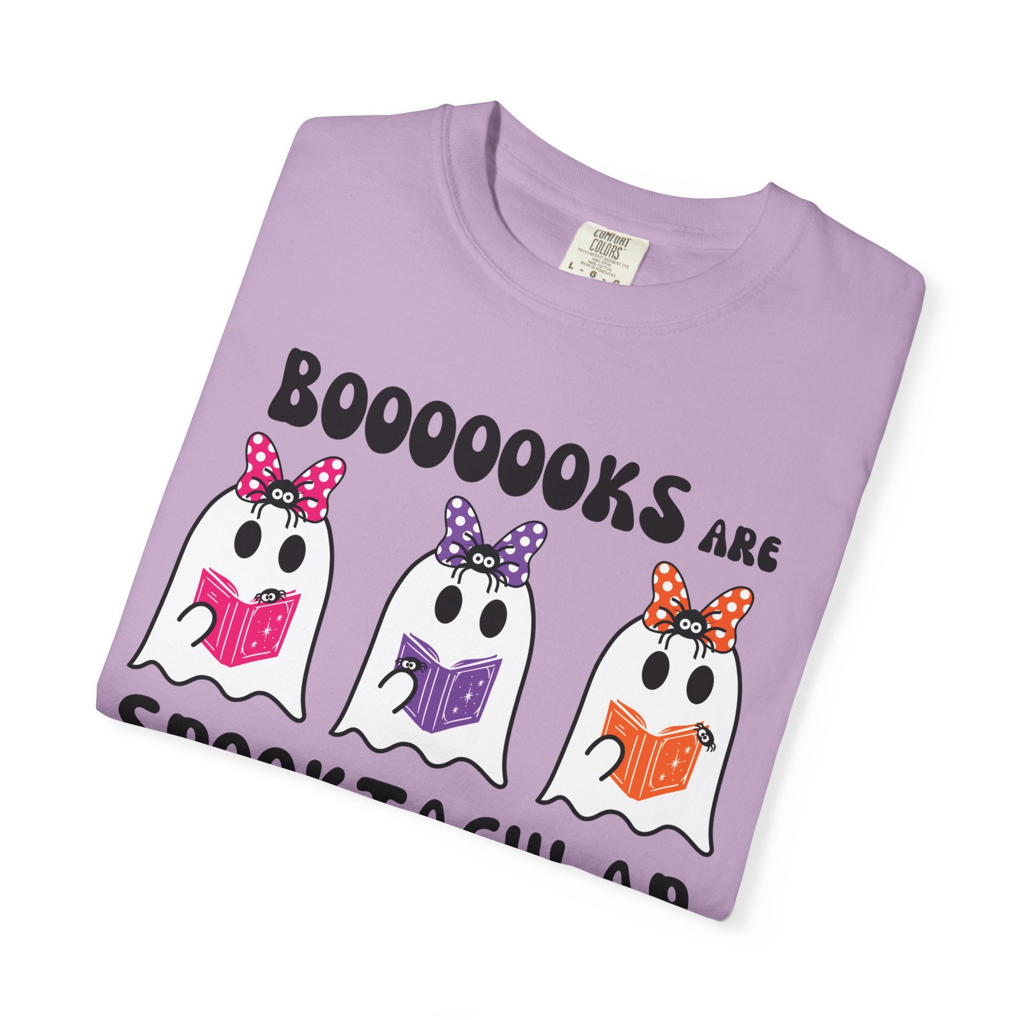 Book Lovers Spooktacular Ghosts Reading Comfort Colors T-Shirt, Halloween Shirt, Tee