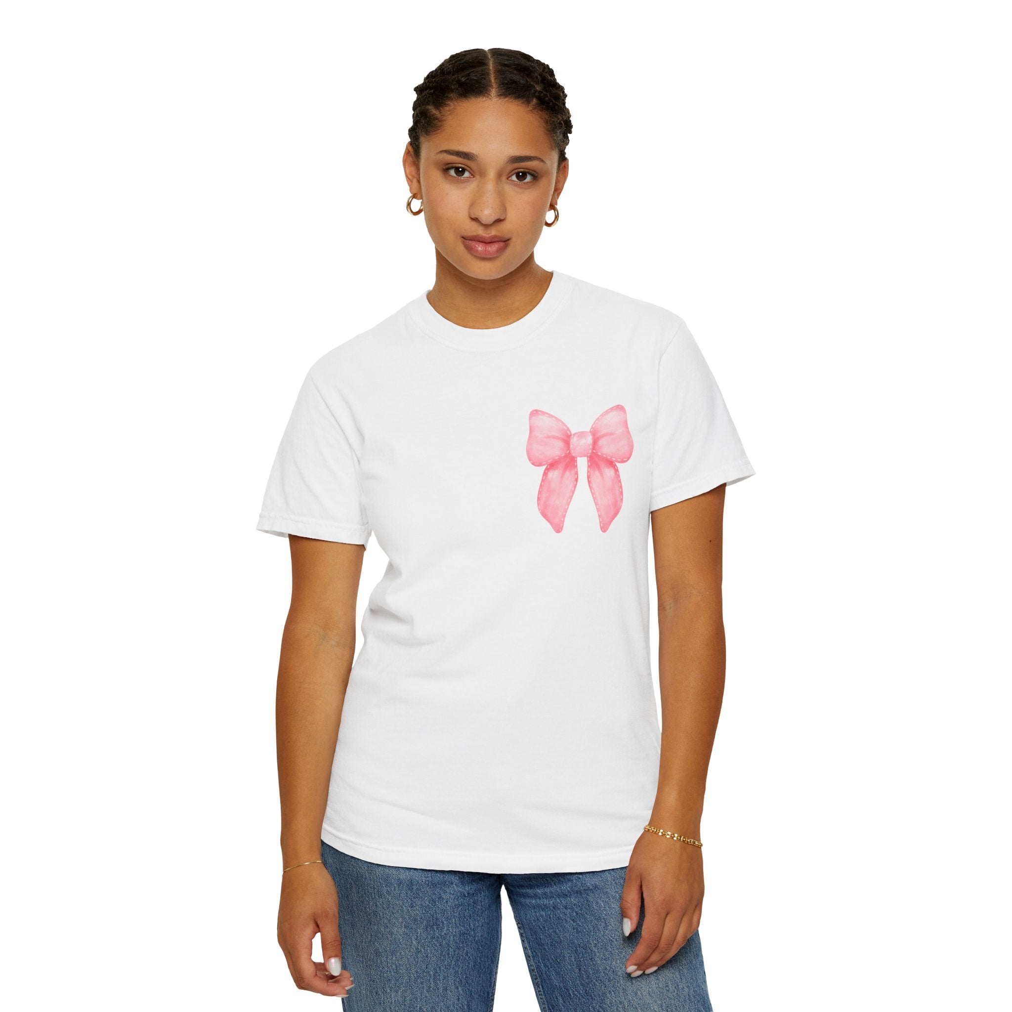 Bow to No One Tee, Double Sided Design T-shirt, Pink Bows, Bows, Inspirational