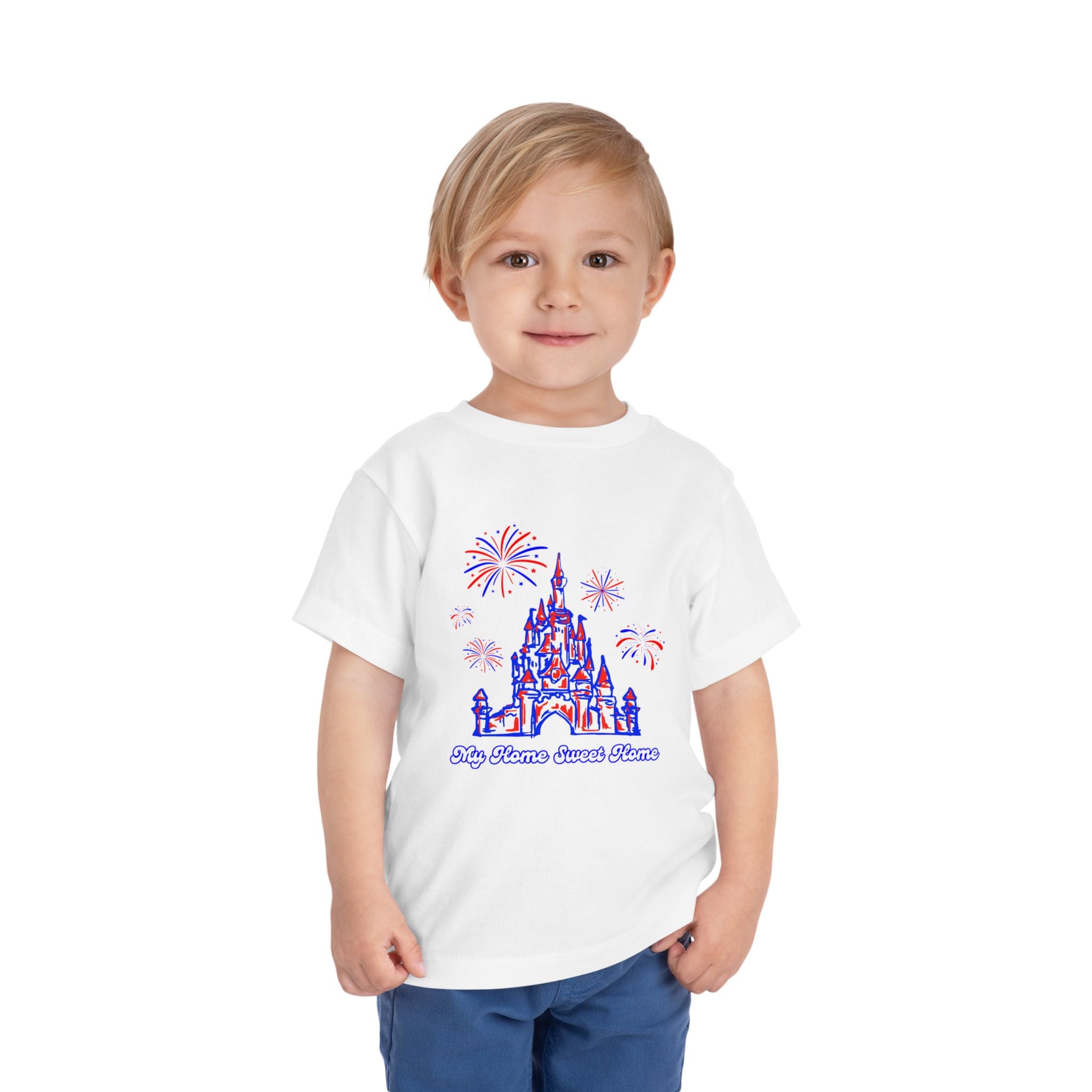 Castle Fireworks 4th of July Toddler shirt, My Home Sweet Home, Disney, America