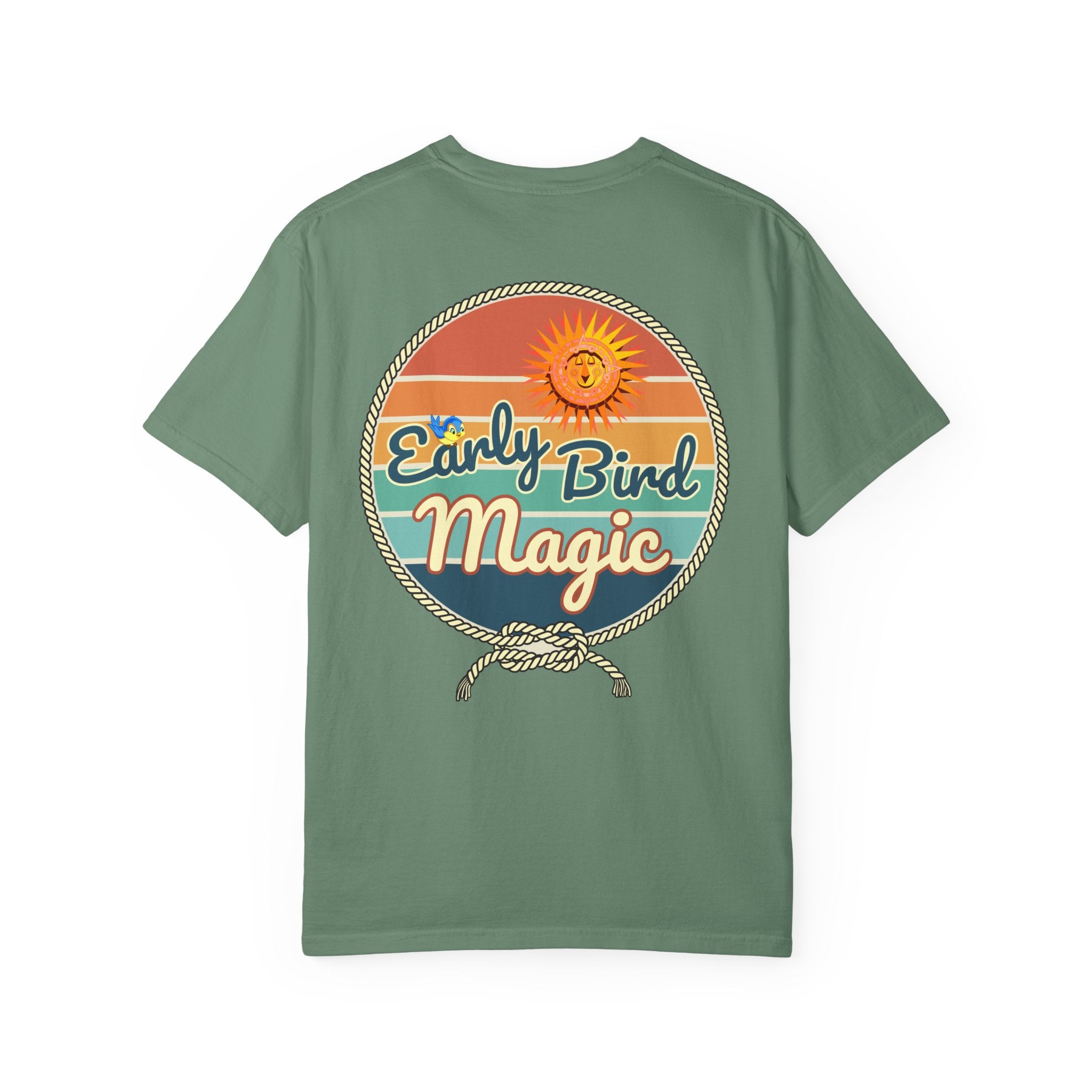 Early Bird Magic, Double Sided Tee, Adult Disney T-Shirt, Rope Drop, Vintage Look, Story Telling, Comfort Colors