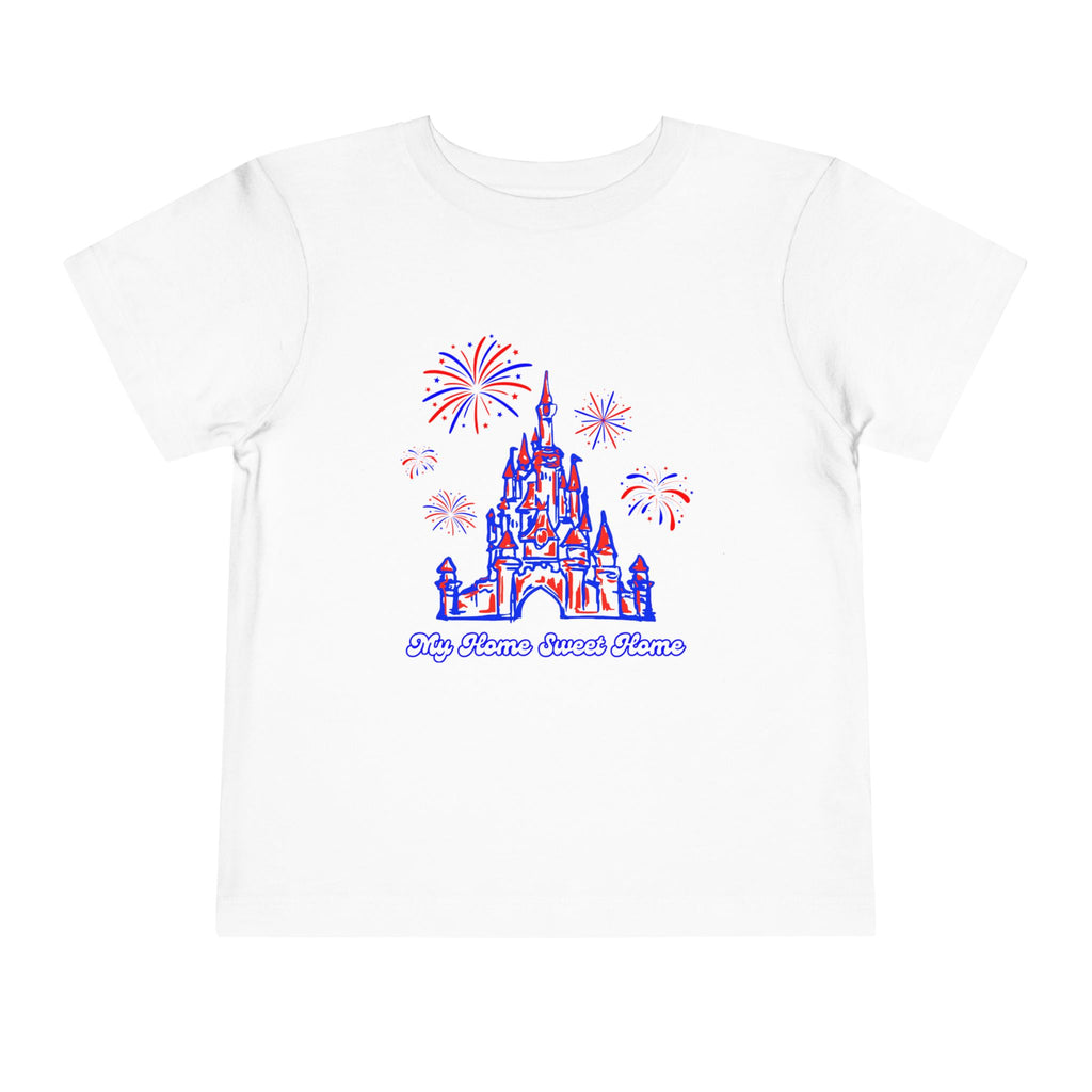 Castle Fireworks 4th of July Toddler shirt, My Home Sweet Home, Disney, America