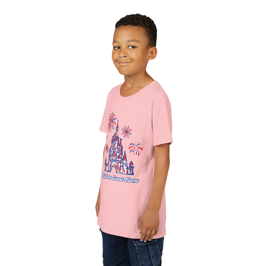 My Home Sweet Home, 4th of July, Magical Disney Youth Tee, Family Shirts, Disney, Castle, Fireworks, Kids shirt