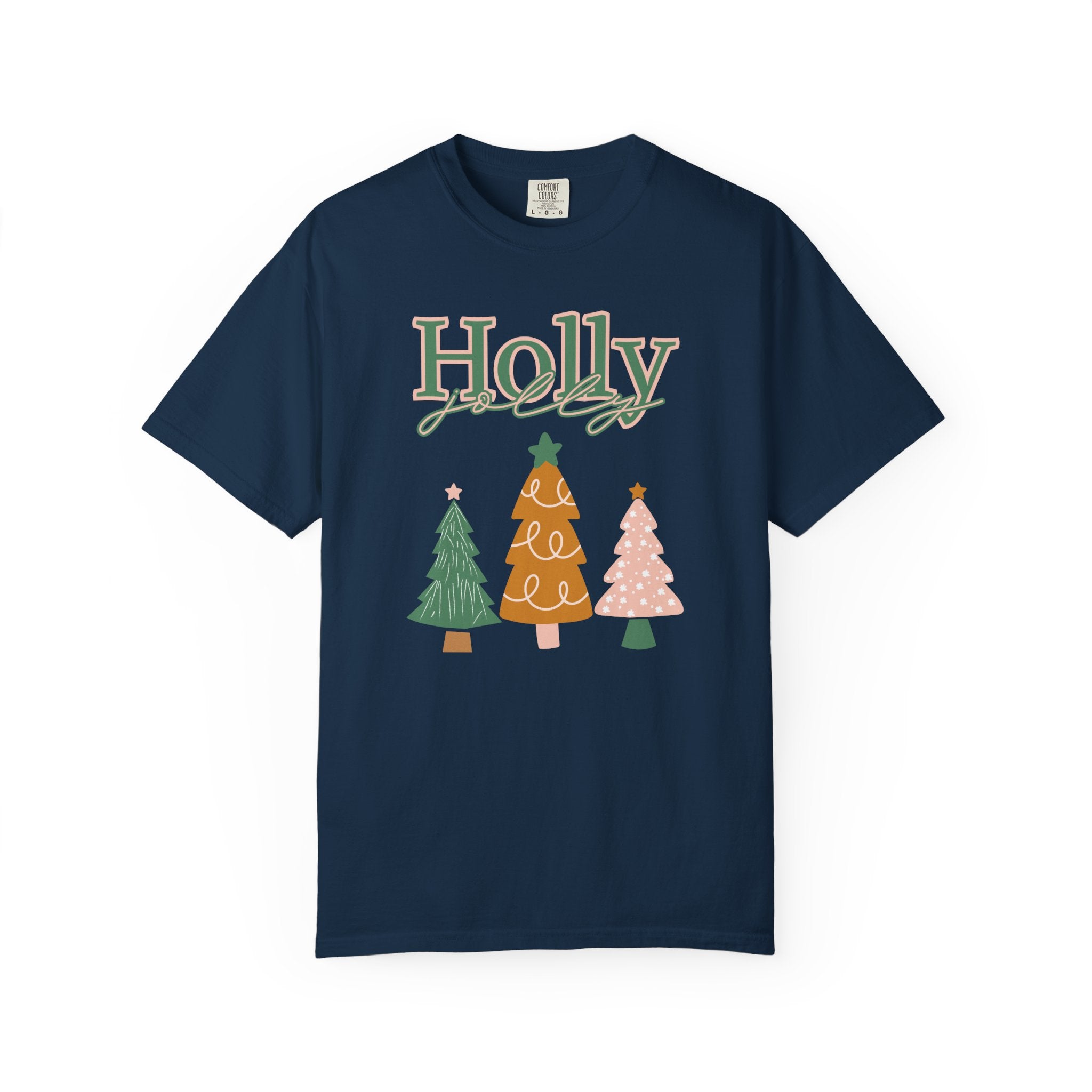 Holly Jolly Holiday T-Shirt, Christmas Tree Shirt, Non-traditional colors, Unisex Tee, Festive Apparel