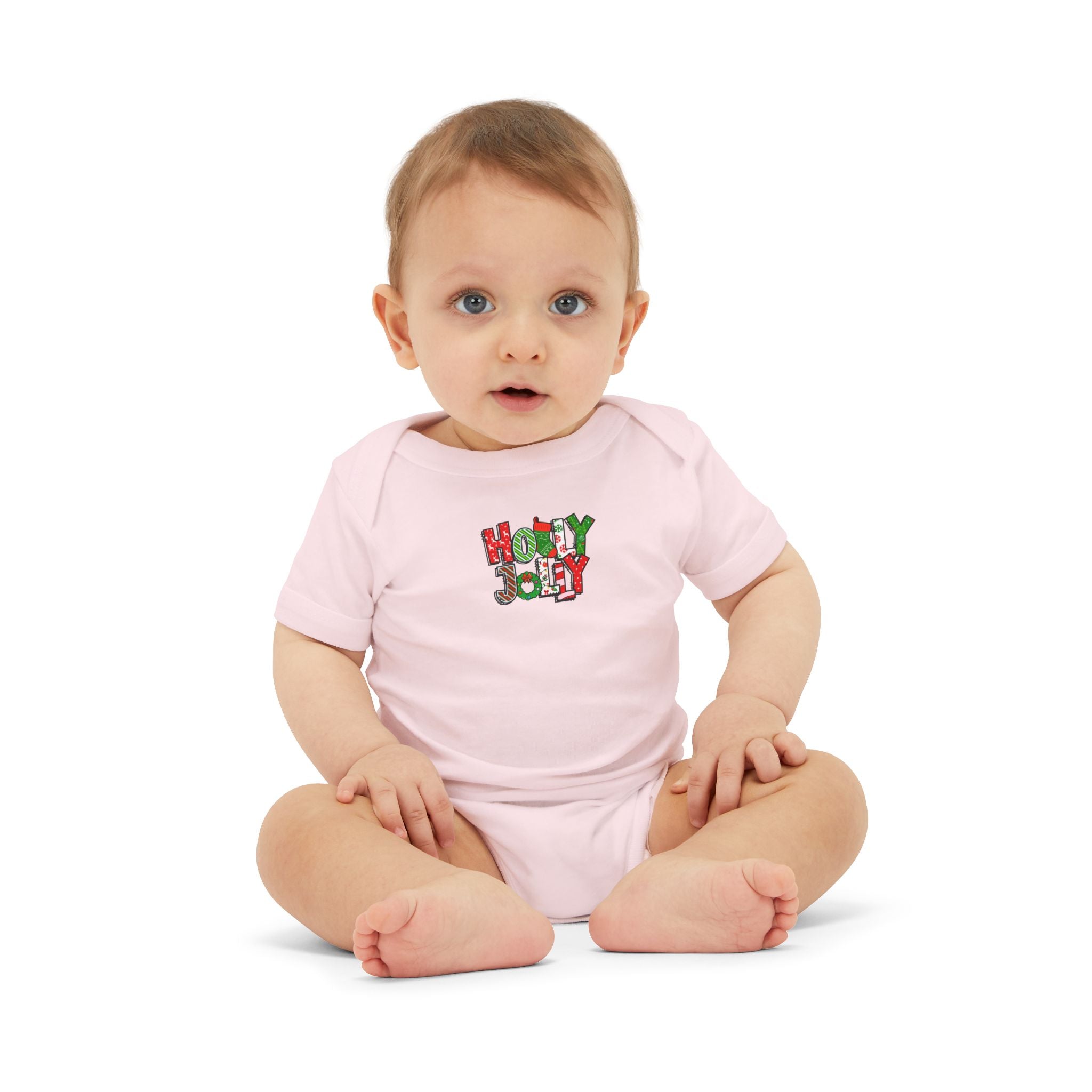 Holly Jolly Bella Canvas Infant Onesie, Festive Christmas One Piece, Matching Family Pajamas, Holiday Bodysuit
