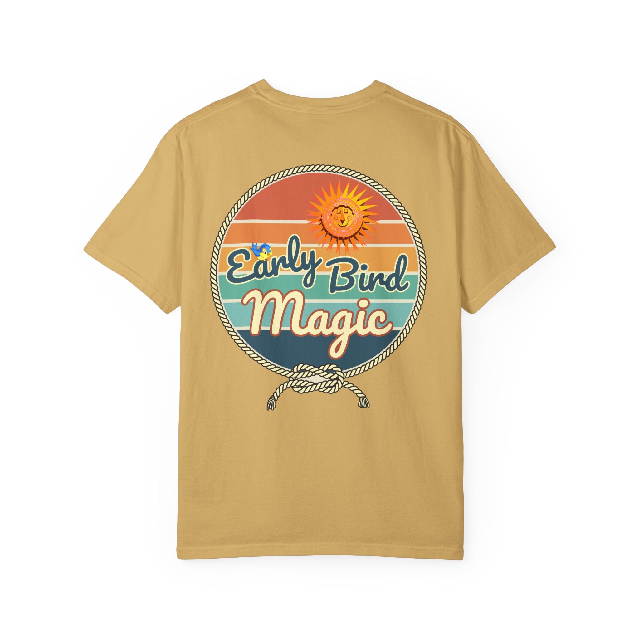 Early Bird Magic, Double Sided Tee, Adult Disney T-Shirt, Rope Drop, Vintage Look, Story Telling, Comfort Colors