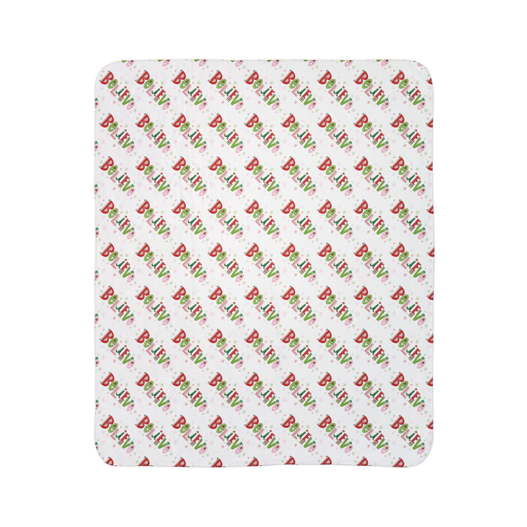 Cozy Believe Fleece Sherpa Blanket, Festive Holiday Throw, Christmas Gift, Winter Decor, Snuggly Blanket for Home, Family Blanket