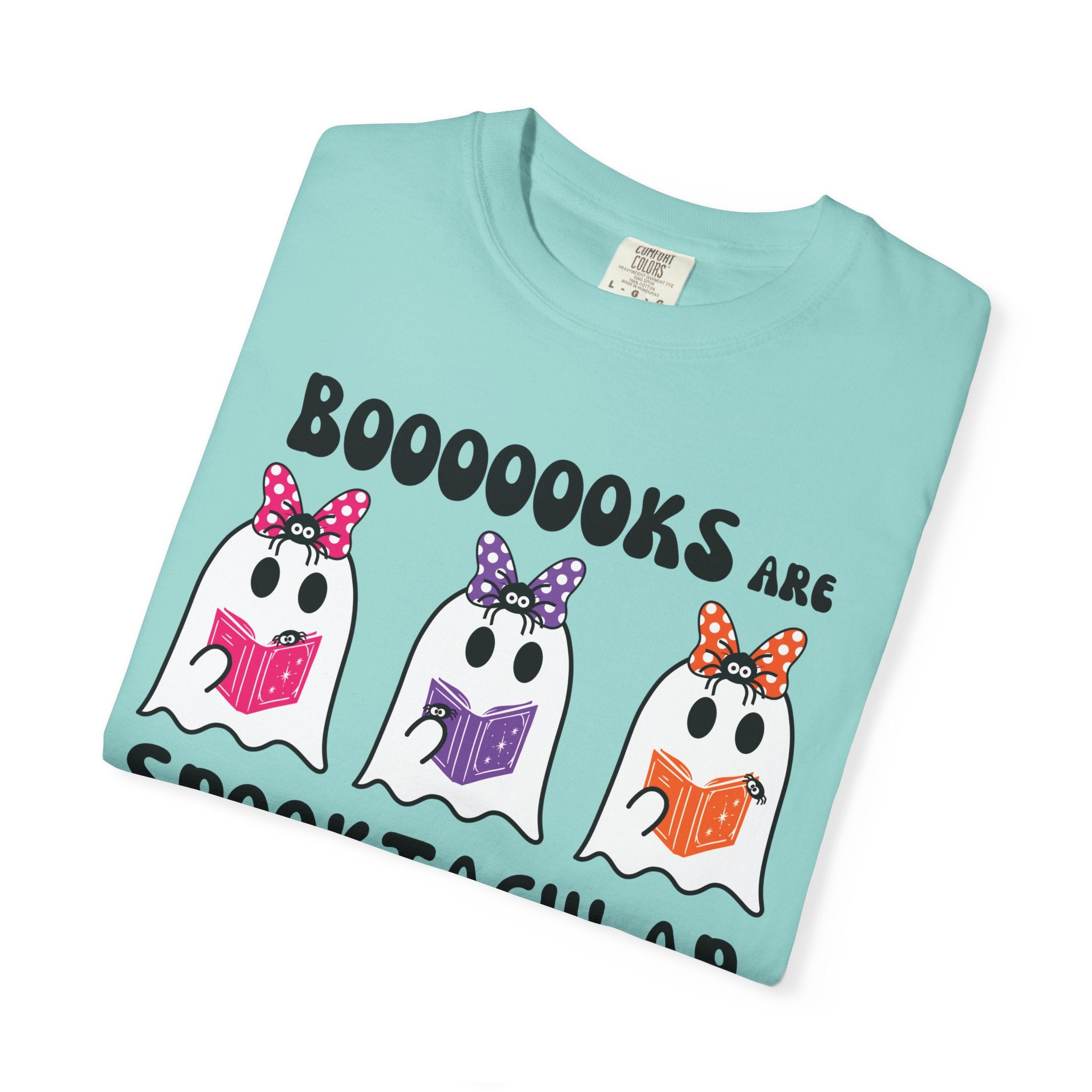 Book Lovers Spooktacular Ghosts Reading Comfort Colors T-Shirt, Halloween Shirt, Tee