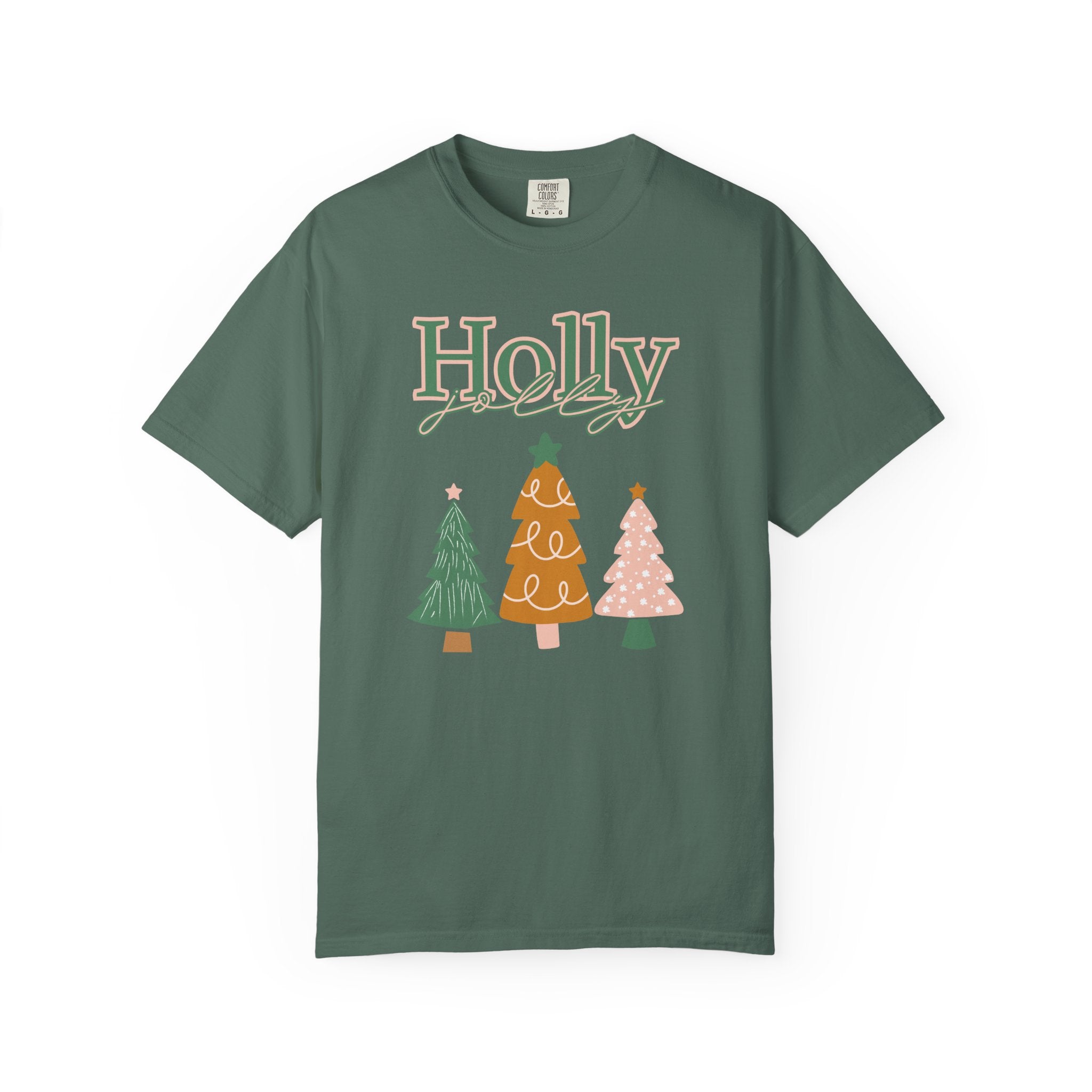 Holly Jolly Holiday T-Shirt, Christmas Tree Shirt, Non-traditional colors, Unisex Tee, Festive Apparel