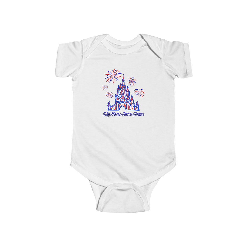 Magical Disney Baby Bodysuit, My Home Sweet Home, 4th of July onesie, Castle, Fireworks, Family Shirts