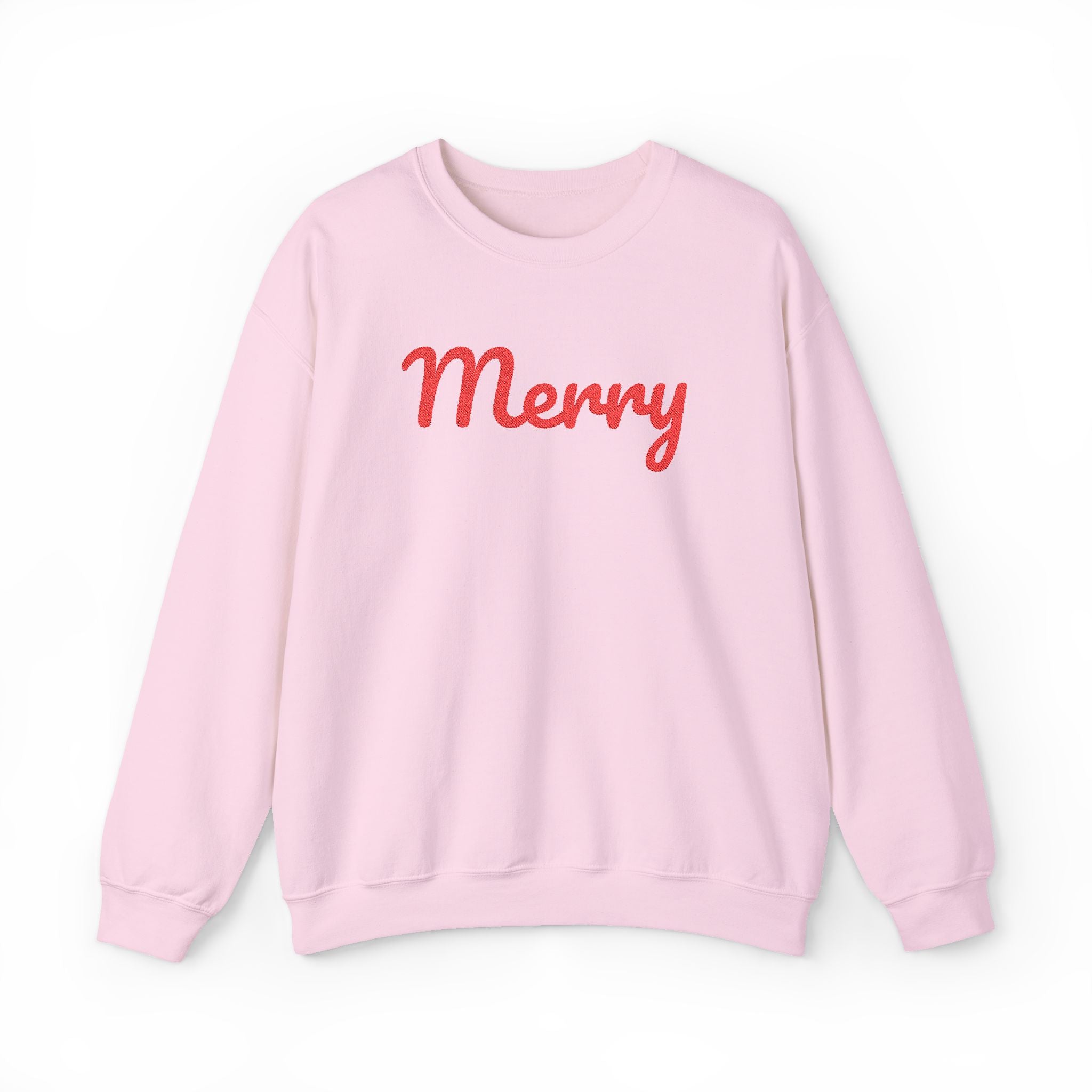 Merry Embroidered Christmas Crewneck Sweatshirt