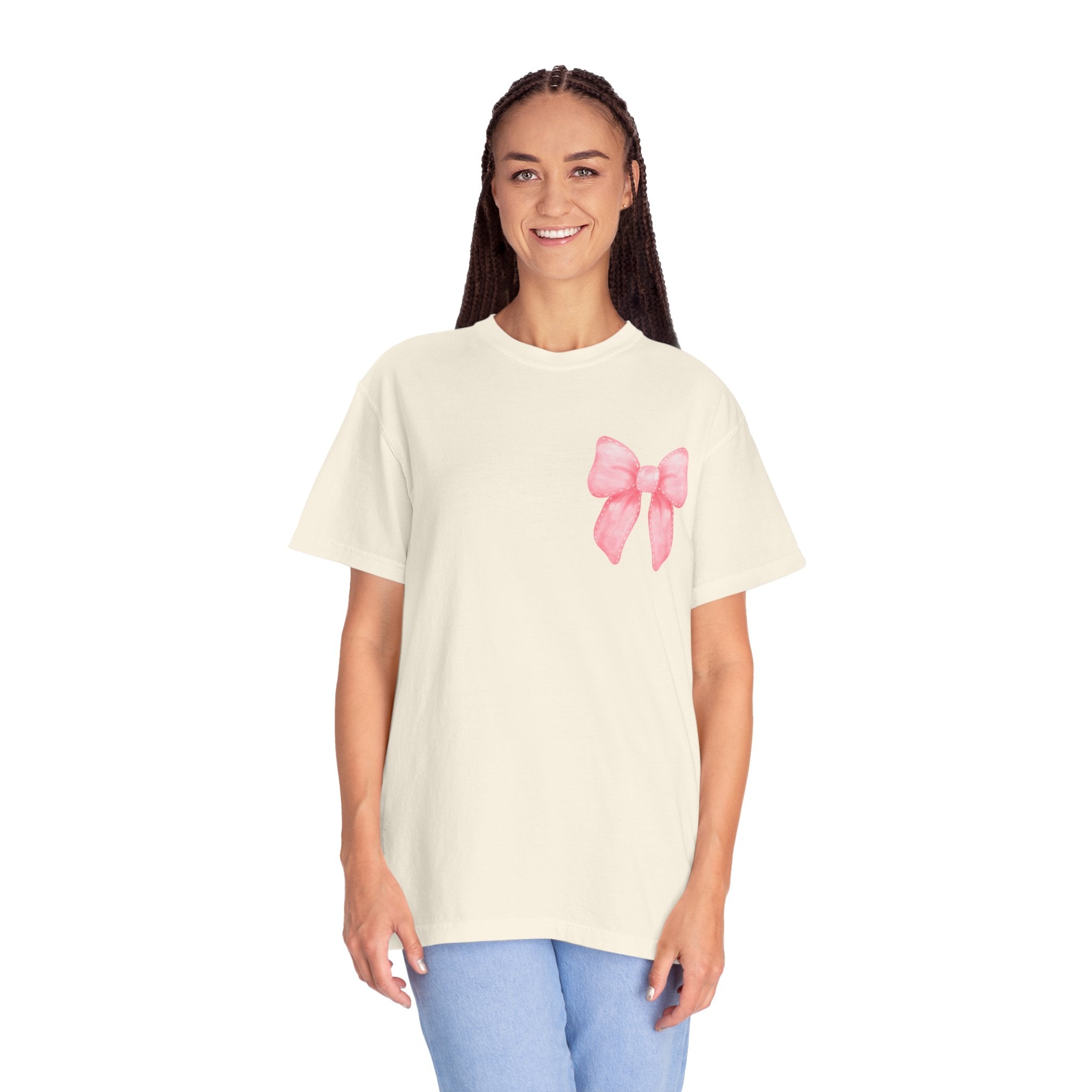 Bow to No One Tee, Double Sided Design T-shirt, Pink Bows, Bows, Inspirational
