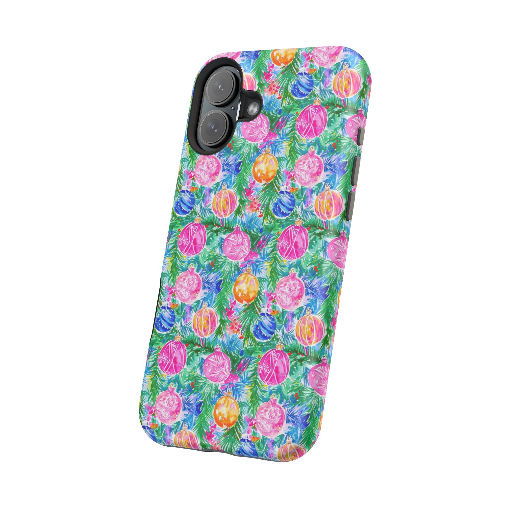 Preppy Ornaments Phone Case, Christmas Phone Cover, Mag Safe Compatible, Magnetic Tough Case, Impact Resistant