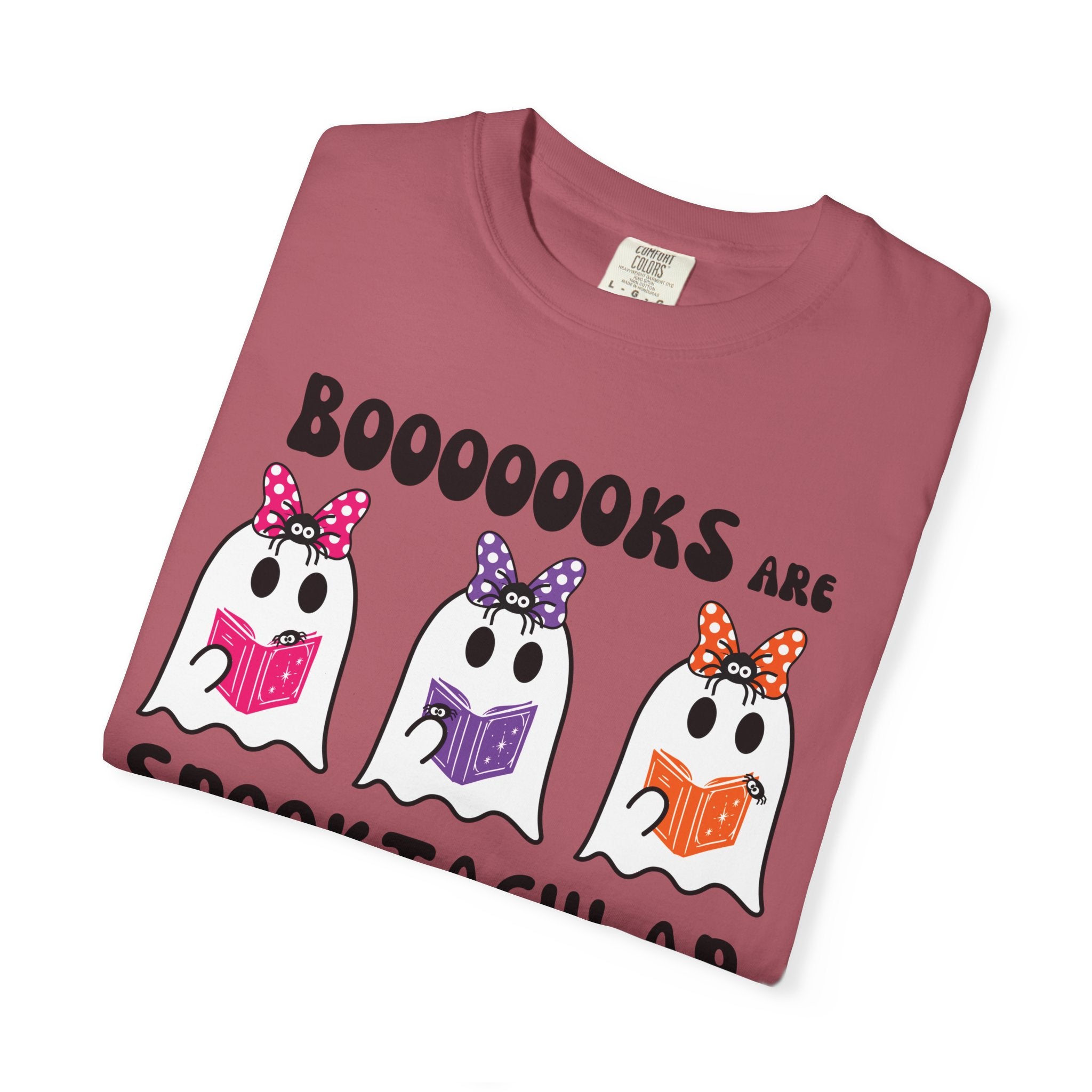 Book Lovers Spooktacular Ghosts Reading Comfort Colors T-Shirt, Halloween Shirt, Tee