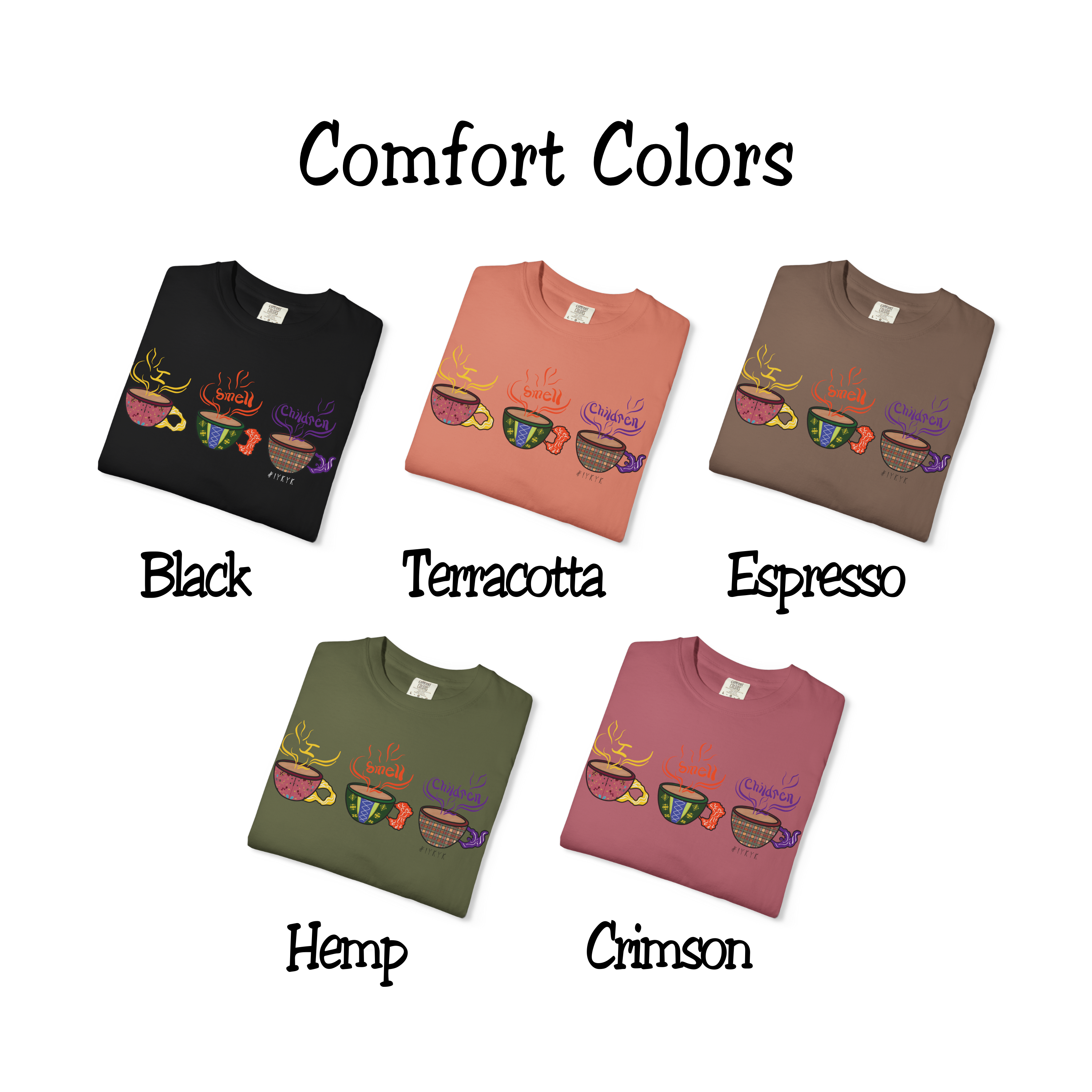 I Smell Children Comfort Colors T-shirt, Hocus Pocus Halloween Shirt, Coffee Cup Tee,  Witches tee