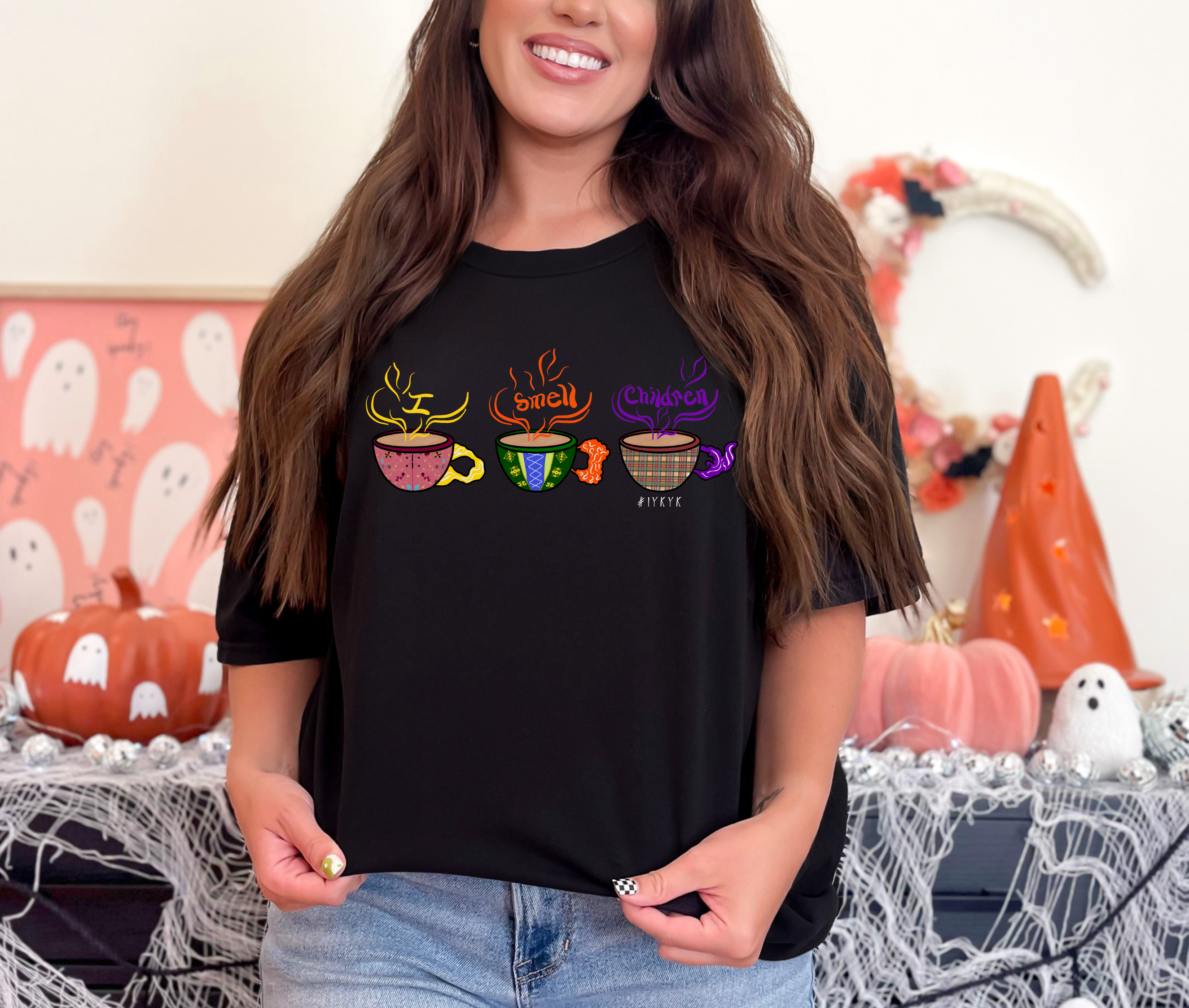 I Smell Children Comfort Colors T-shirt, Hocus Pocus Halloween Shirt, Coffee Cup Tee,  Witches tee
