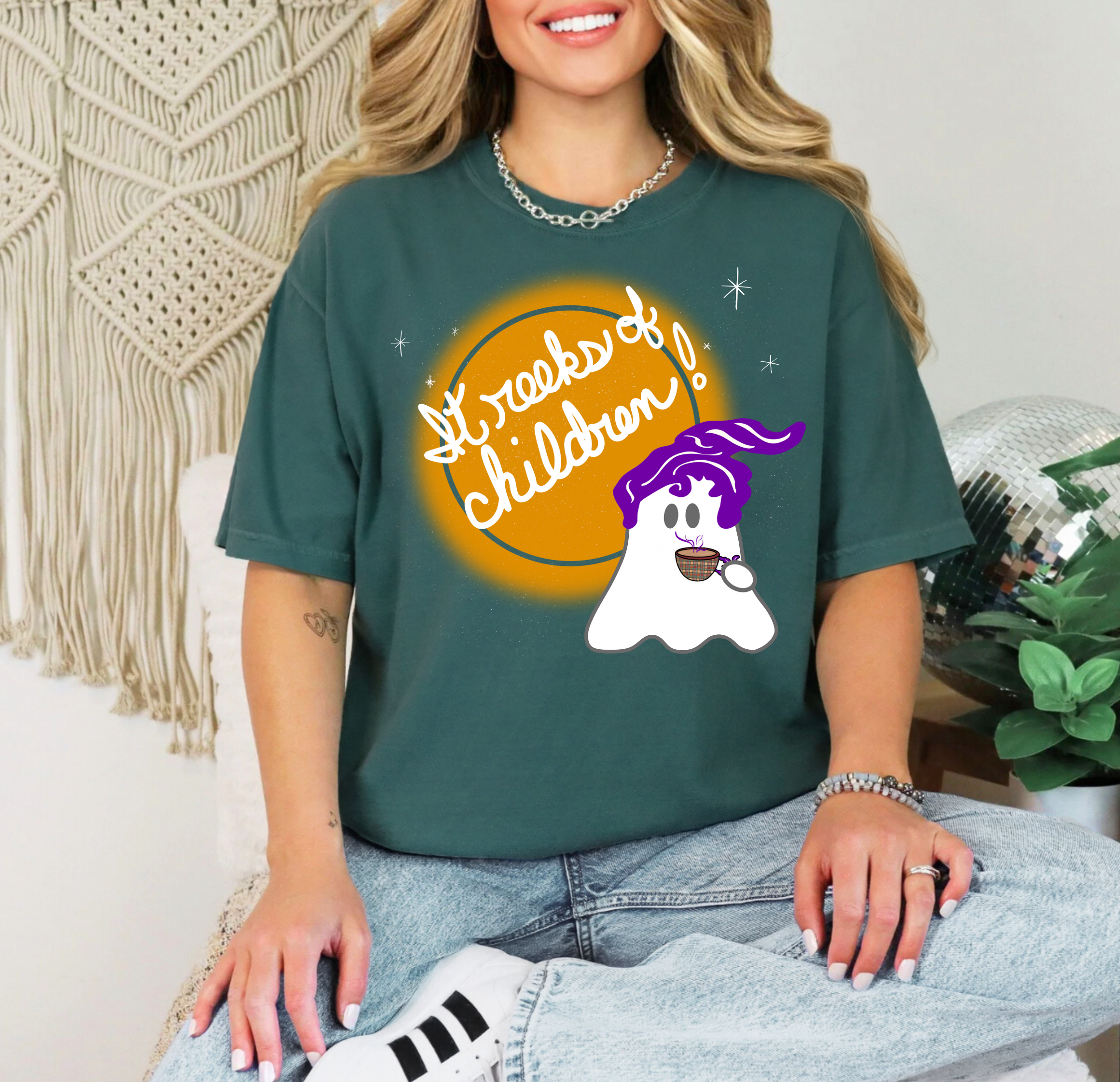 Hocus Pocus Comfort Colors T-shirt, It Reeks of Children Halloween Tee, Ghost Coffee Cup Shirt, Subtle Park Design