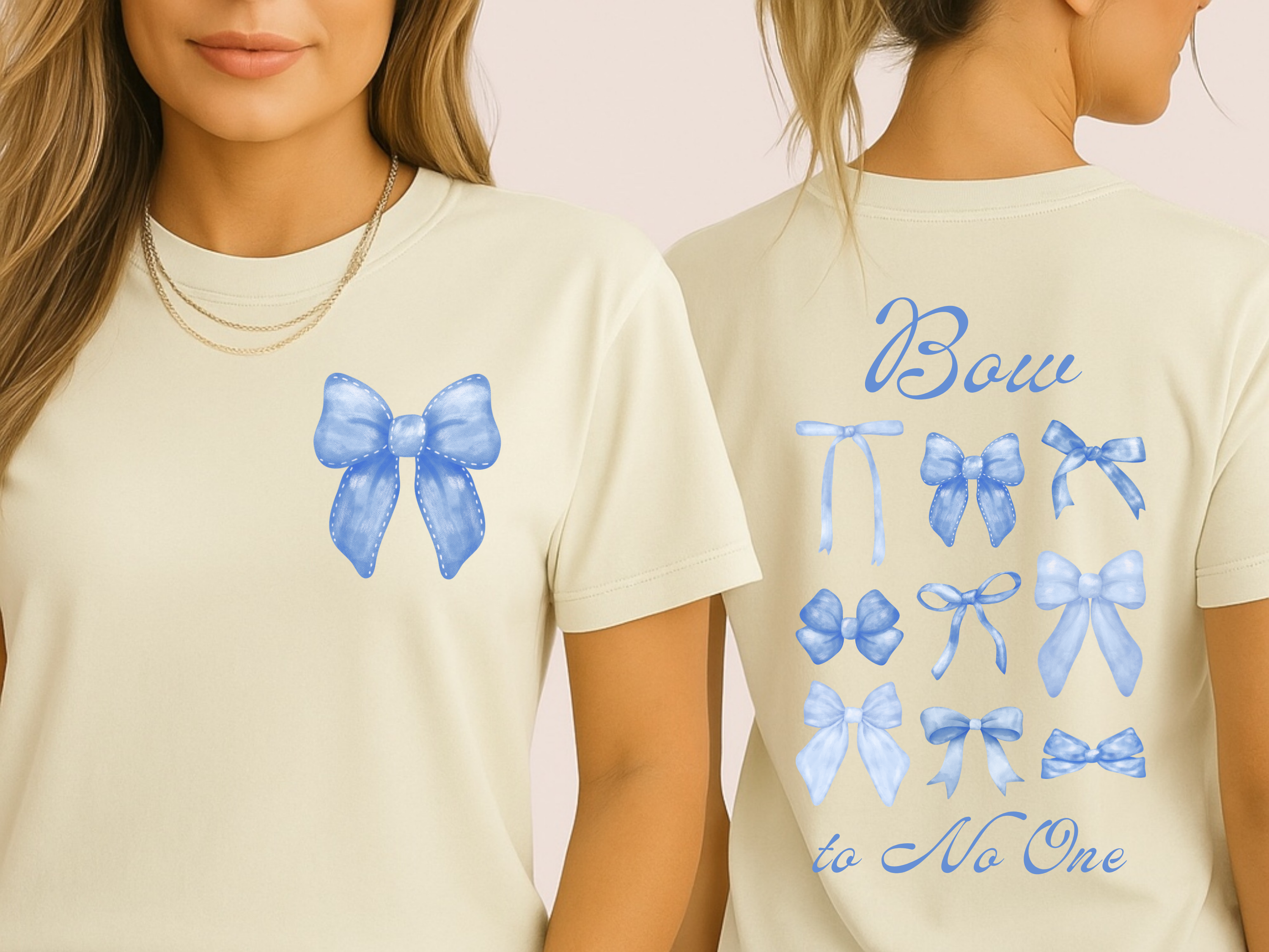 Bow to No One Tee, Double Sided, Adult T-shirt, Garment-Dyed Tee, Bows, Inspirational