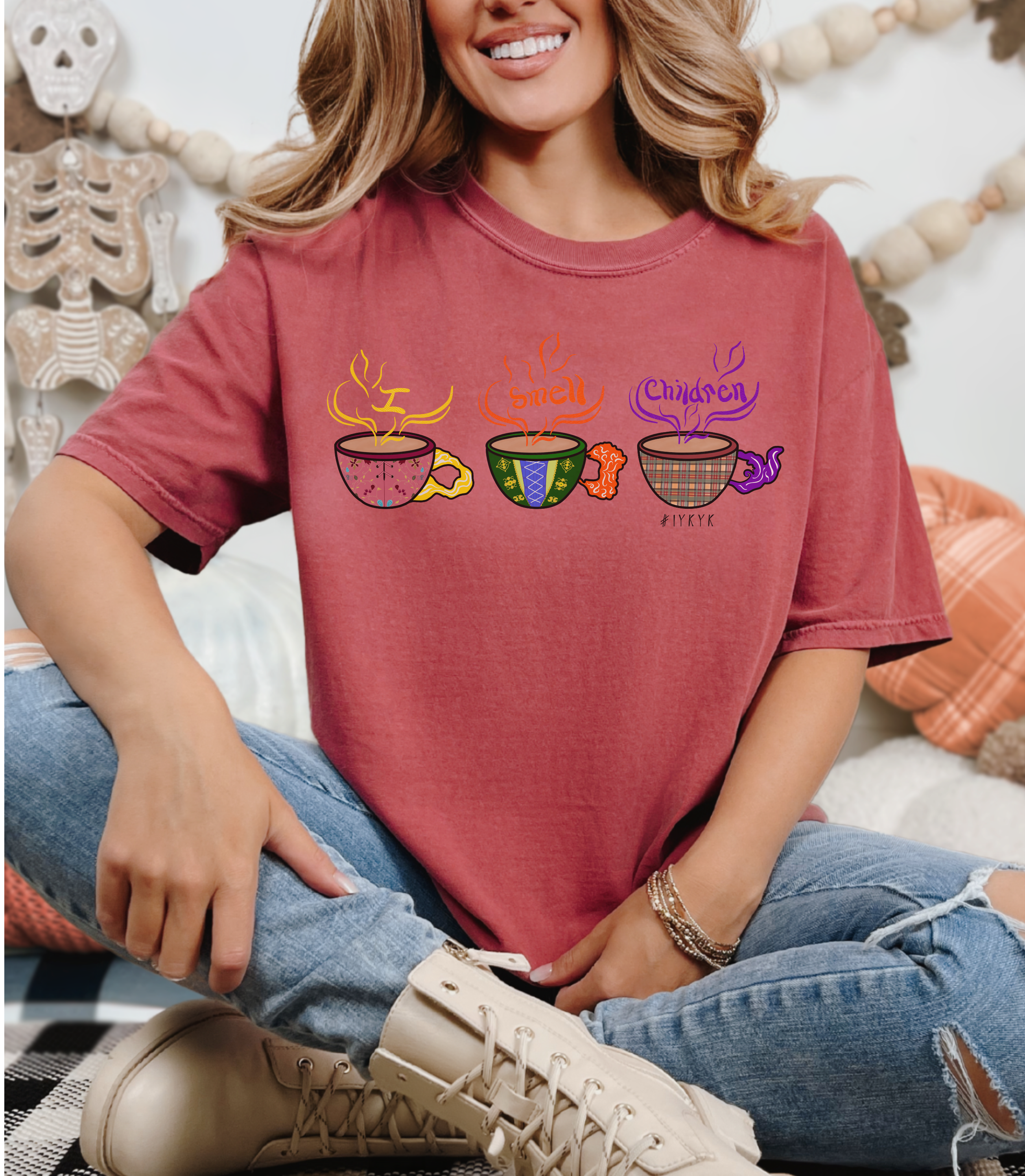 I Smell Children Comfort Colors T-shirt, Hocus Pocus Halloween Shirt, Coffee Cup Tee,  Witches tee